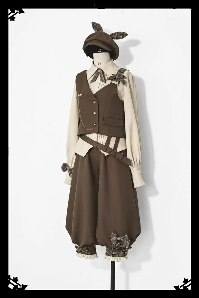 Secret Morning Post - Coffee Retro Ouji Fshion Vest Set - Image 15