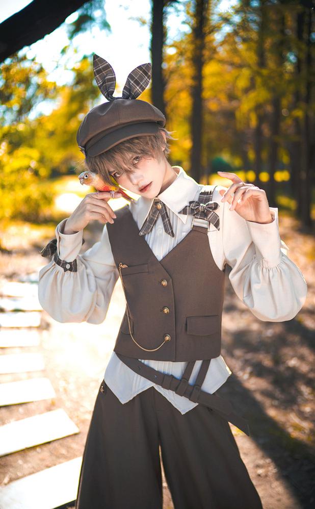 Secret Morning Post - Coffee Retro Ouji Fshion Vest Set - Image 3