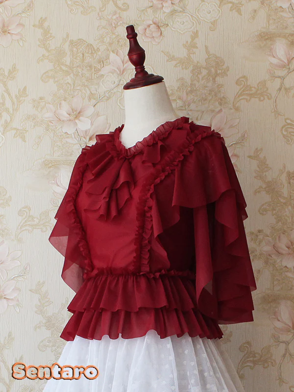 Butter - V Neckline Middle Sleeve Lolita Blouse - Image 6