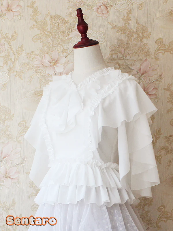 Butter - V Neckline Middle Sleeve Lolita Blouse - Image 8