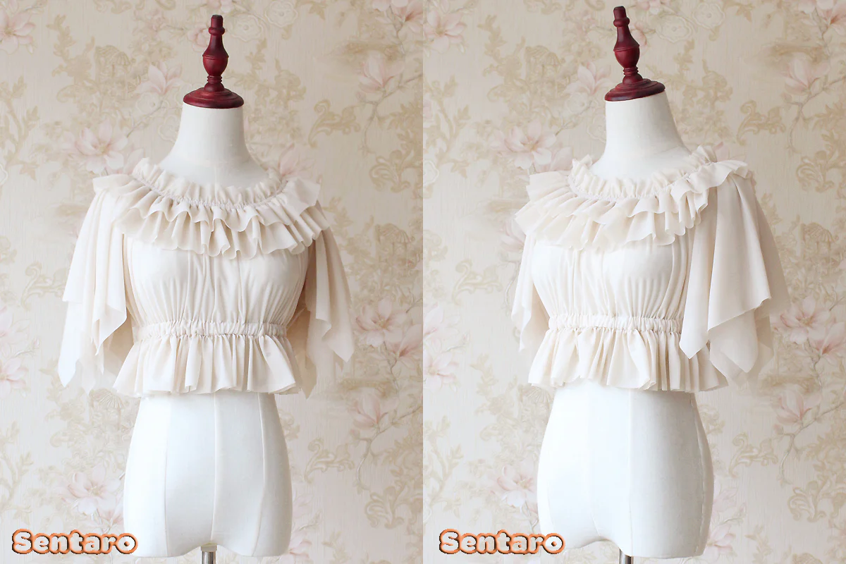 Butterfly Cookies - Summer Fly Sleeves Lolita Chiffon Blouse - Image 3