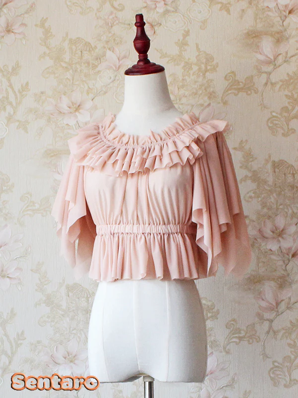 Butterfly Cookies - Summer Fly Sleeves Lolita Chiffon Blouse - Image 7