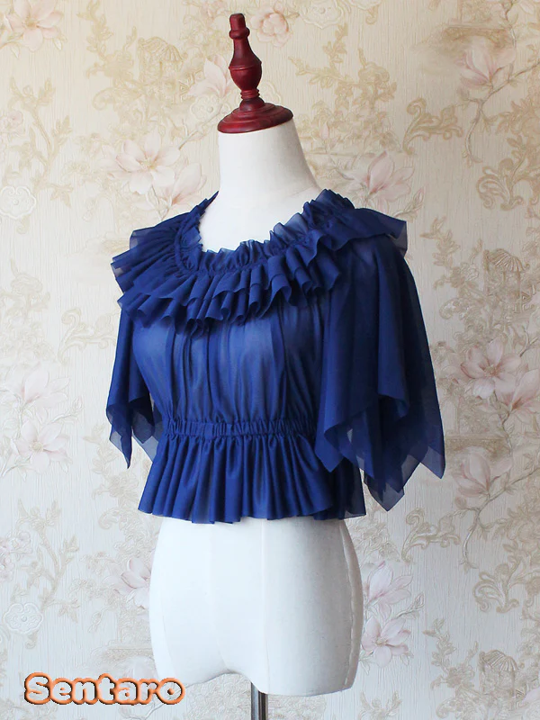 Butterfly Cookies - Summer Fly Sleeves Lolita Chiffon Blouse - Image 8
