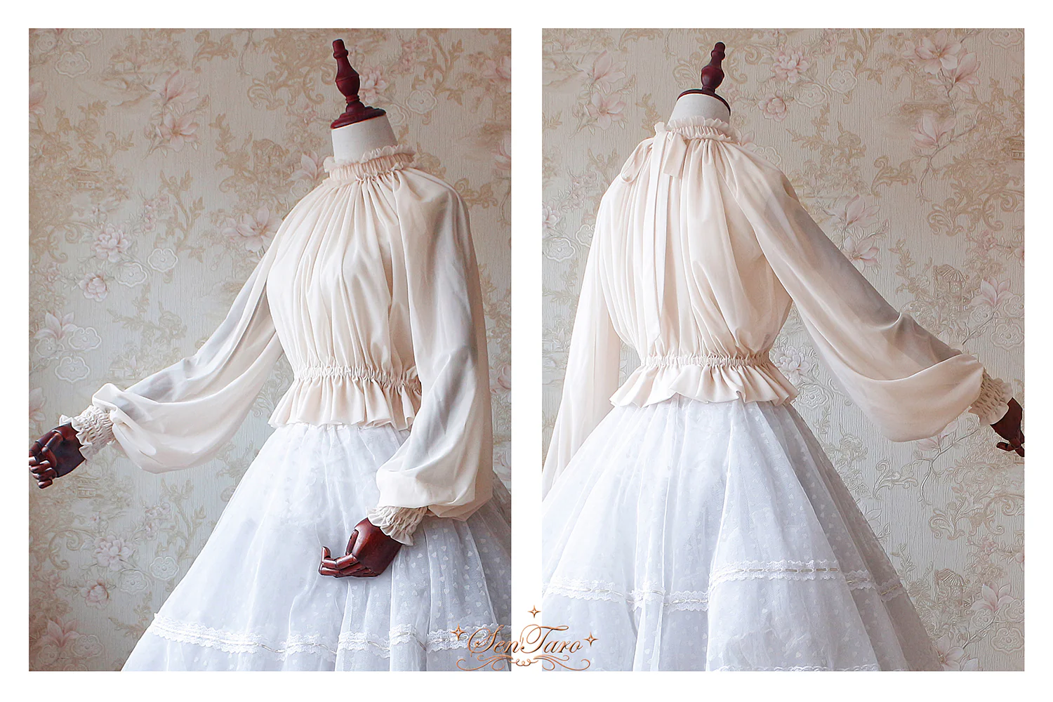 SenTaro - Little Pudding - Long Puff Sleeve Lolita Blouse - Image 2