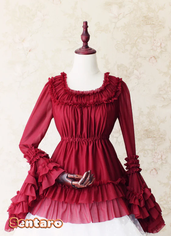 Shufrey - Classic Elegant Multicolor Lolita Blouse - Image 2