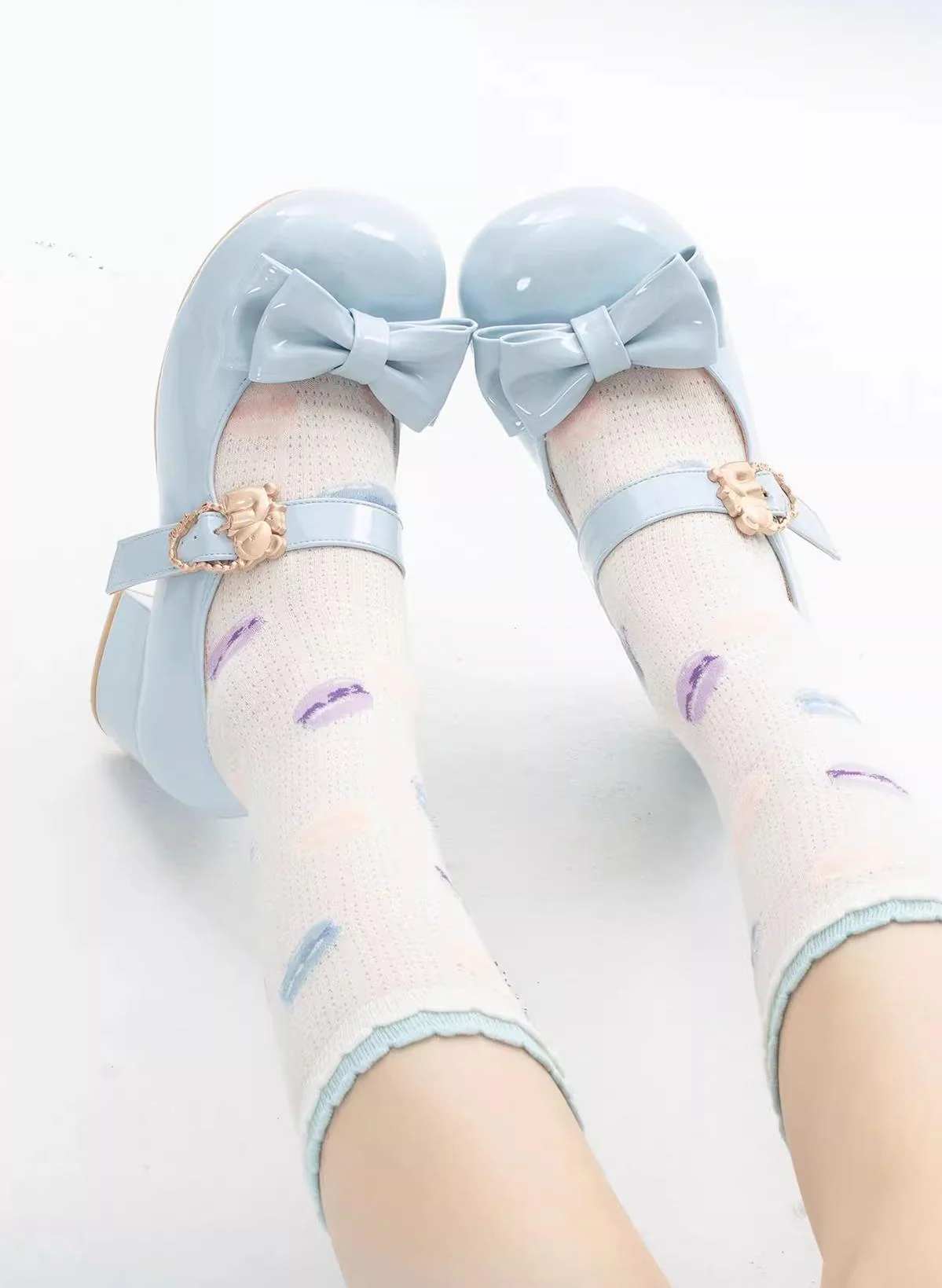 Hug Bear - Sweet Lolita Heel Shoes Bear Metal Buckle Bow Shoes - Image 30