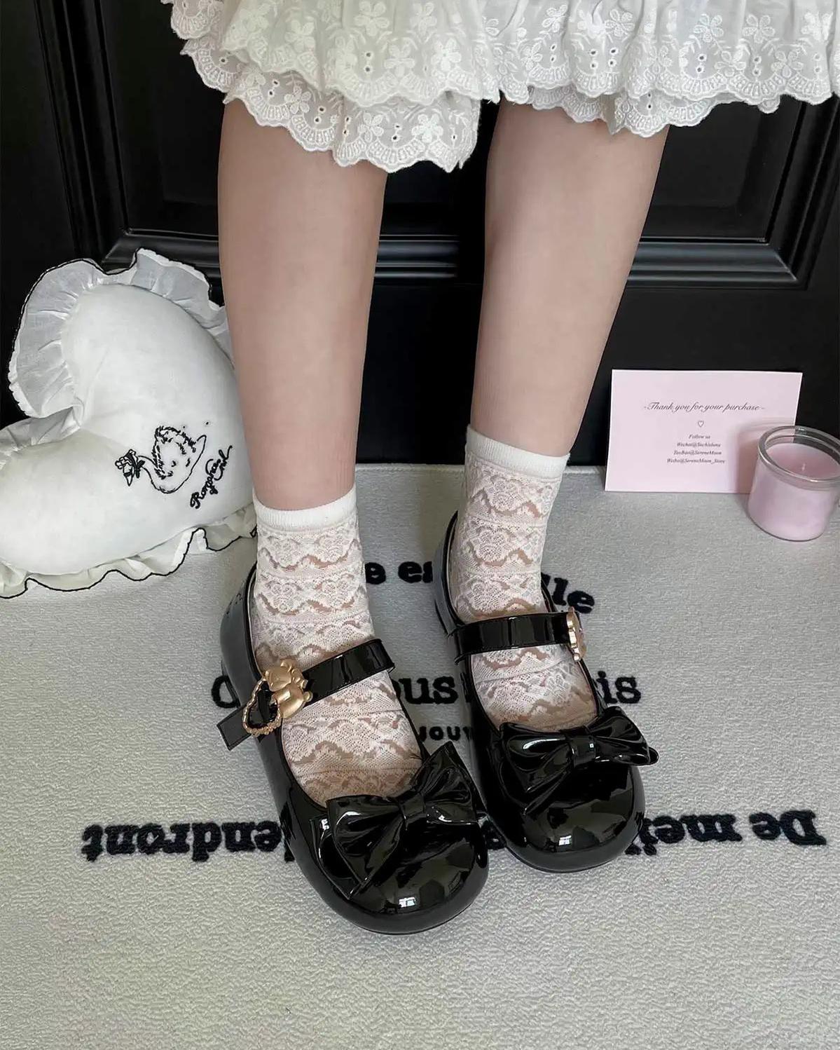 Hug Bear - Sweet Lolita Heel Shoes Bear Metal Buckle Bow Shoes - Image 33