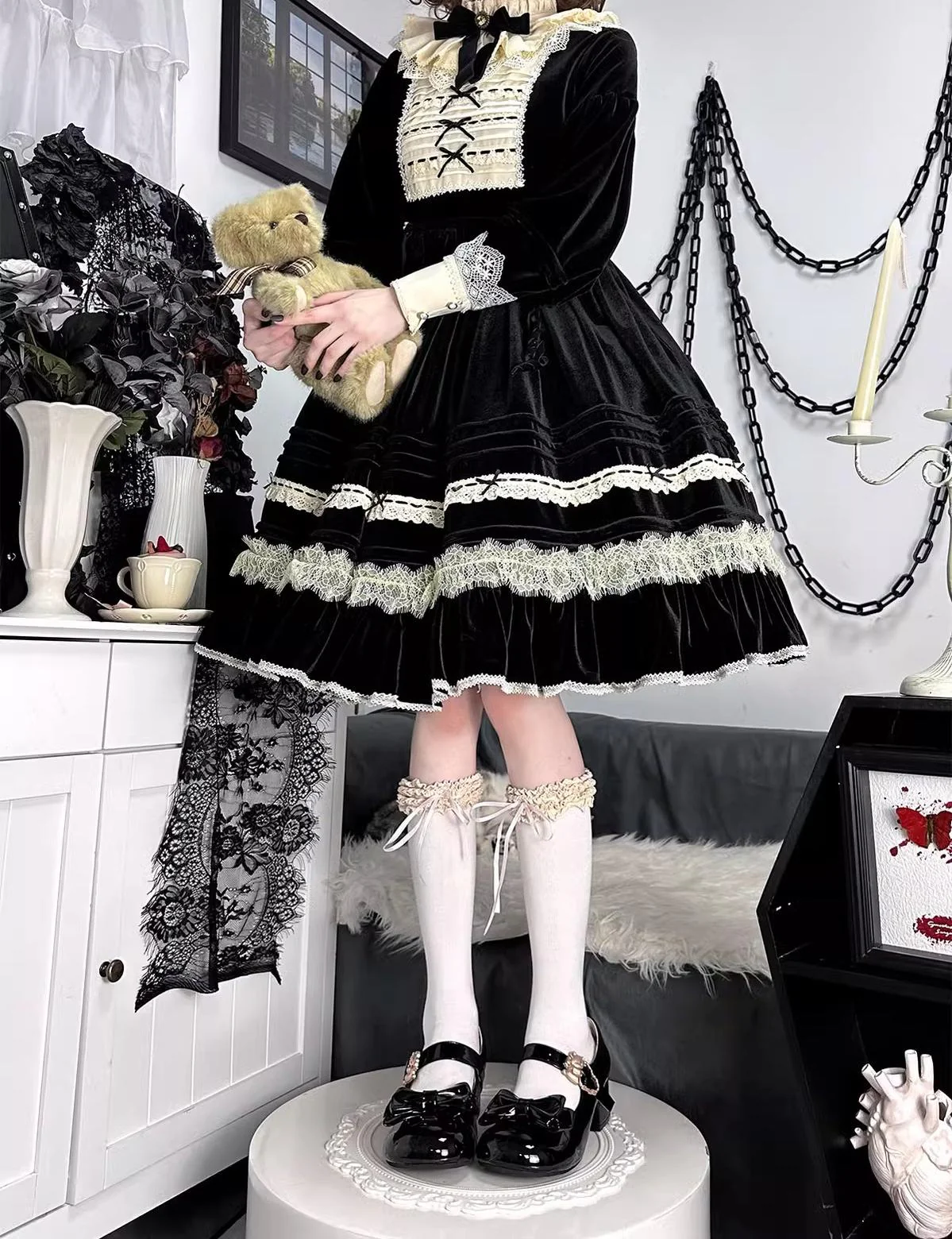 Hug Bear - Sweet Lolita Heel Shoes Bear Metal Buckle Bow Shoes - Image 38
