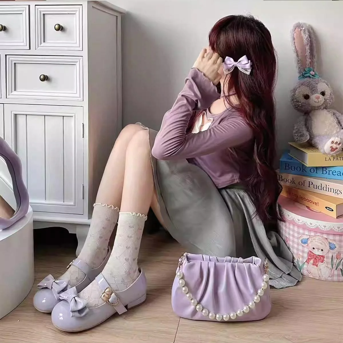 Hug Bear - Sweet Lolita Heel Shoes Bear Metal Buckle Bow Shoes - Image 47
