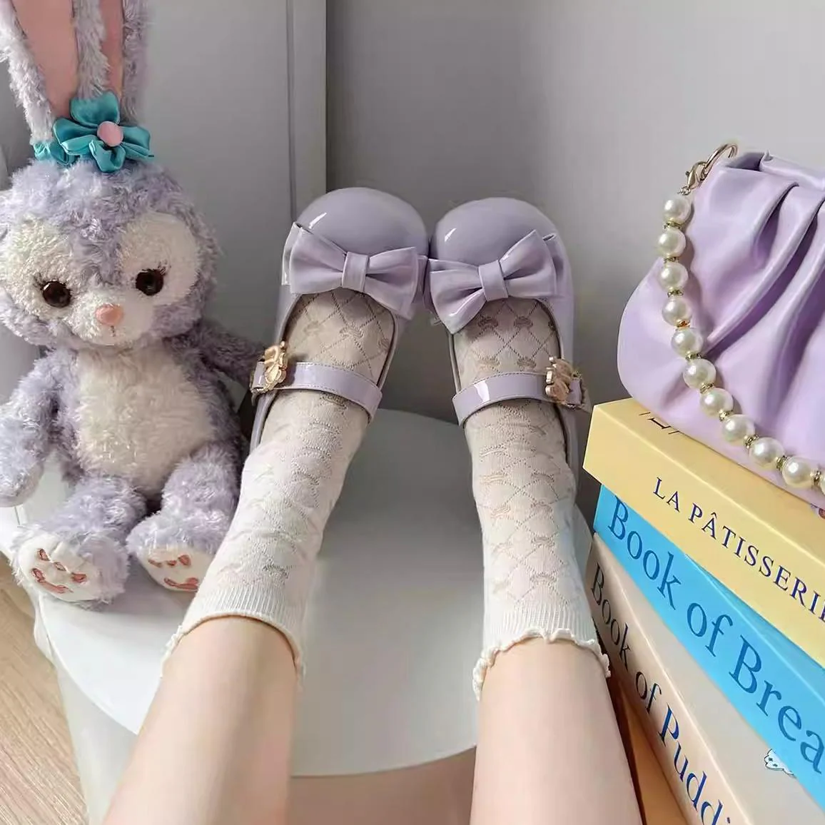 Hug Bear - Sweet Lolita Heel Shoes Bear Metal Buckle Bow Shoes - Image 48