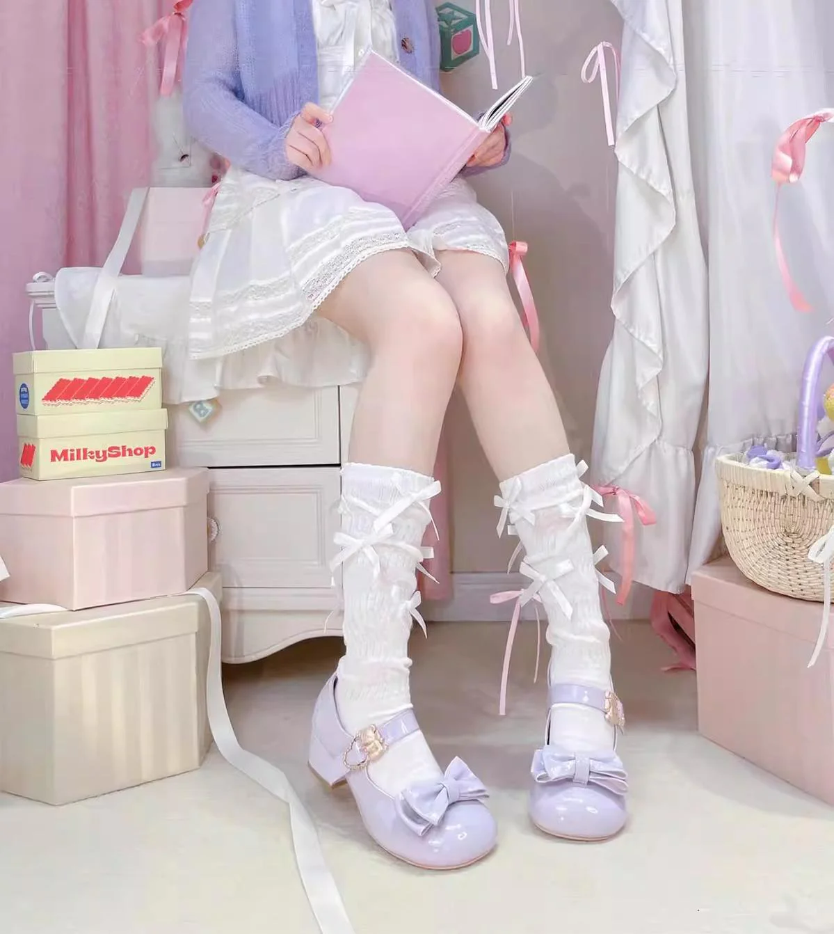 Hug Bear - Sweet Lolita Heel Shoes Bear Metal Buckle Bow Shoes - Image 52