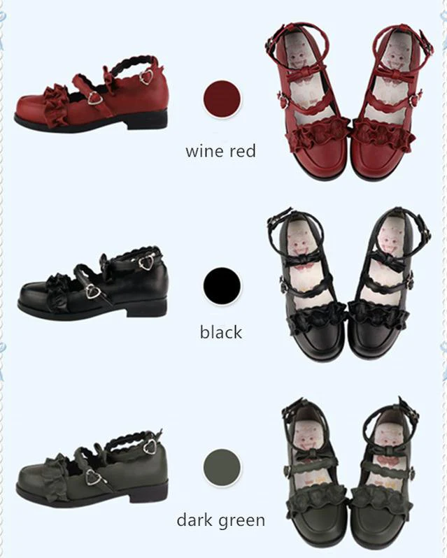 Mei Lulu - Lolita Japanese Lace Single Shoes - Image 13