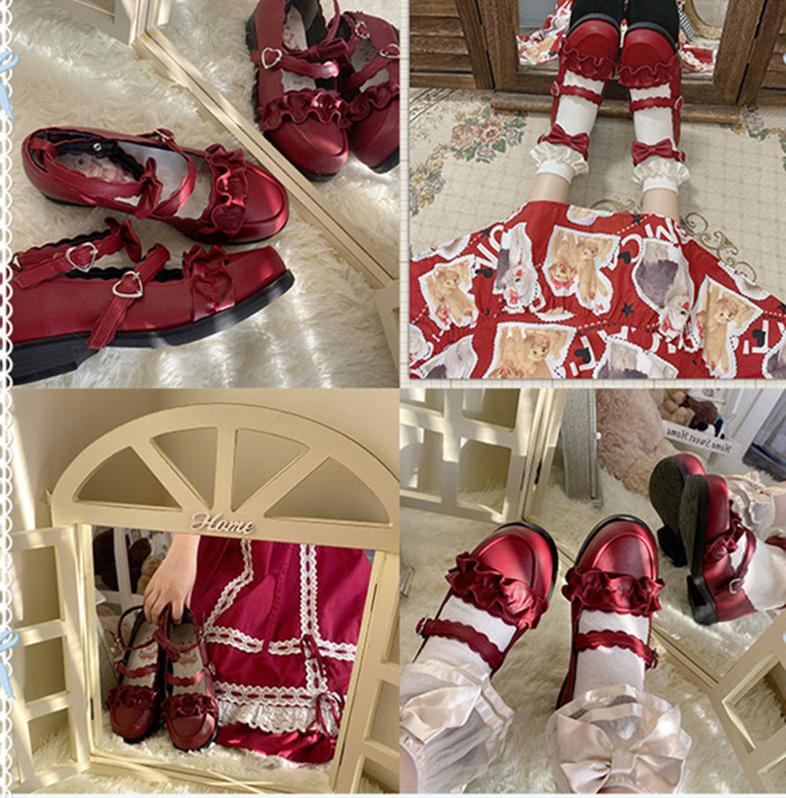 Mei Lulu - Lolita Japanese Lace Single Shoes - Image 26
