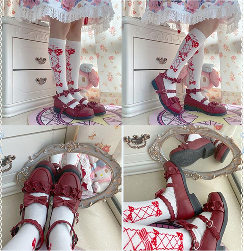 Mei Lulu - Lolita Japanese Lace Single Shoes - Image 28