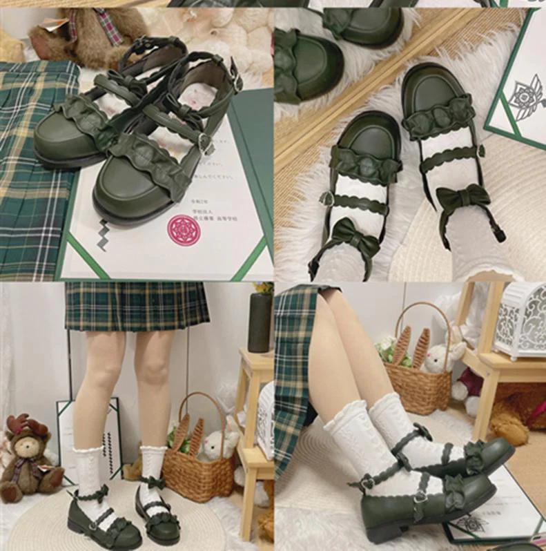 Mei Lulu - Lolita Japanese Lace Single Shoes - Image 40