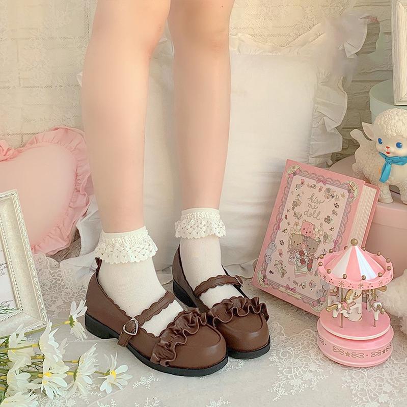 Mei Lulu - Lolita Japanese Lace Single Shoes - Image 46