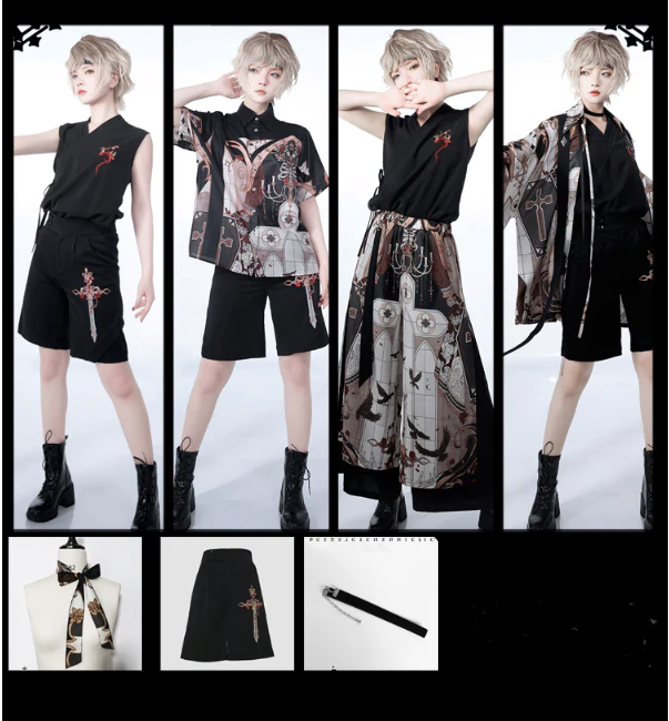 Night Instructions - Short Sleeve Ouji Blouse - Image 3