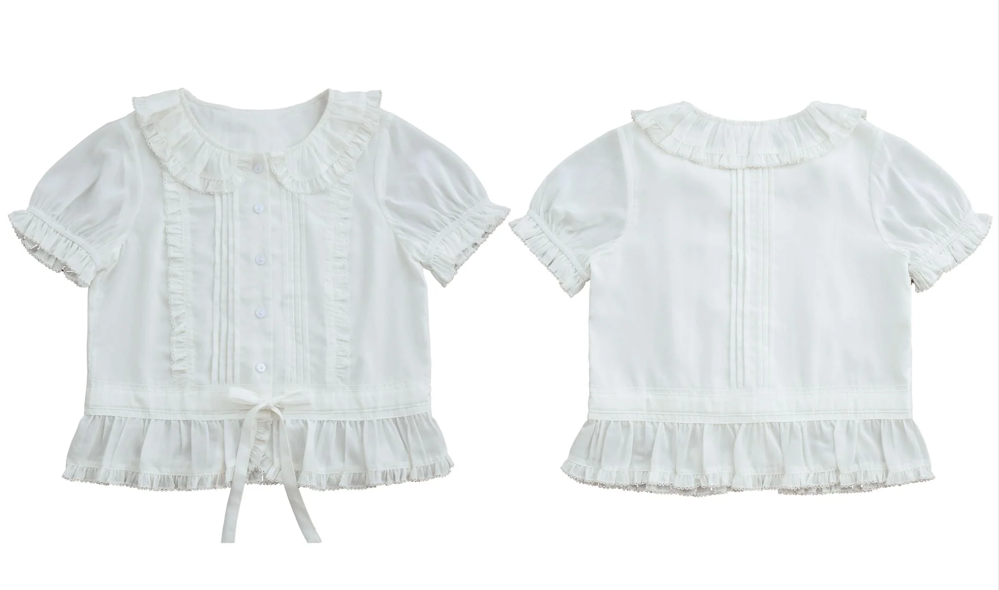 EverSpring - Short Sleeve Sweet Lolita Shirt, Peter Pan Collar - Image 12