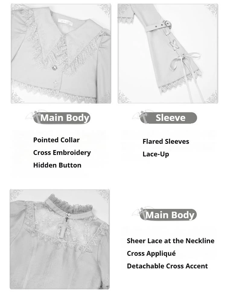 With PUJI - Letter and Poetry · Humanoid Robot - Silver Gothic Lolita Mermaid Skirt Set - Image 13
