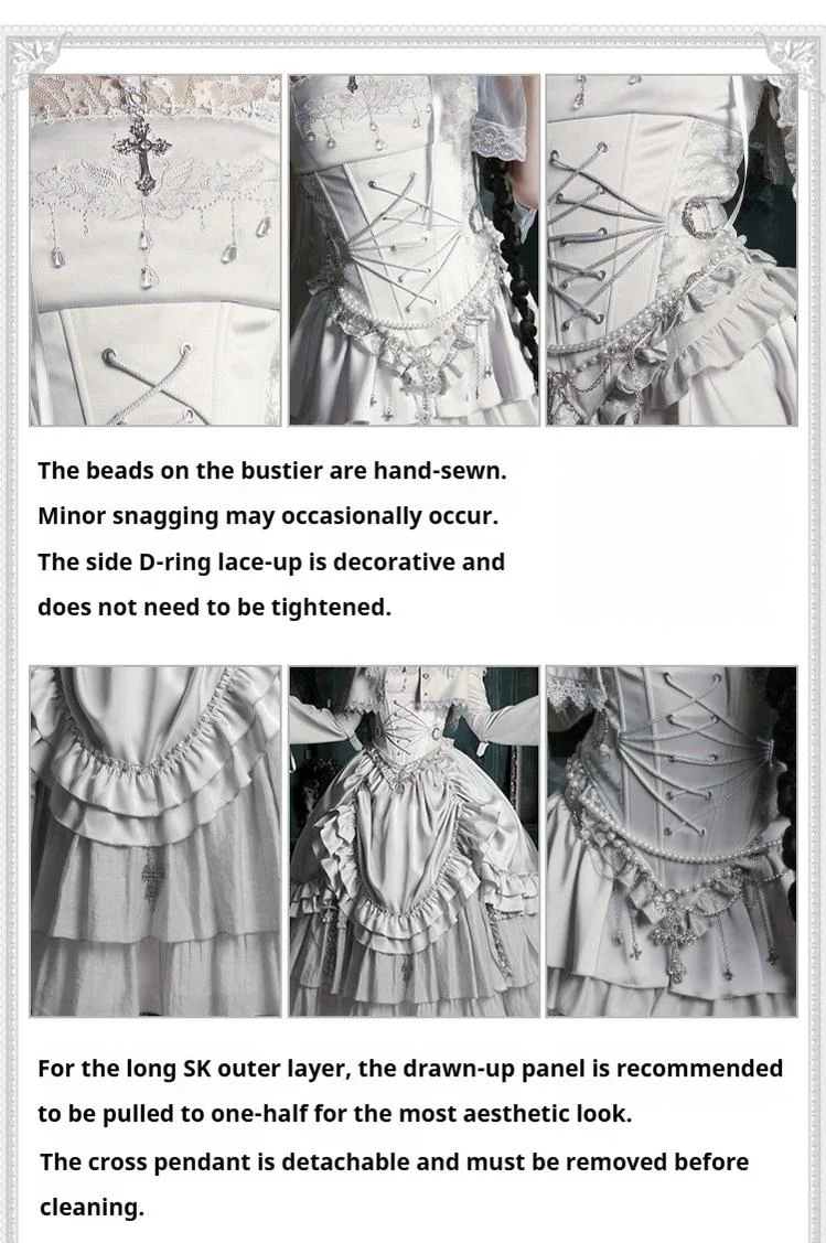 With PUJI - Letter and Poetry · Humanoid Robot - Silver Gothic Lolita Mermaid Skirt Set - Image 16
