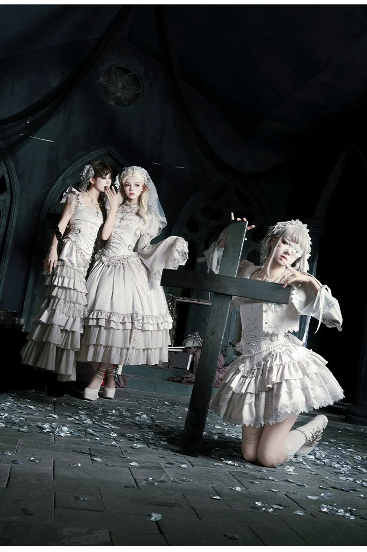 With PUJI - Letter and Poetry · Humanoid Robot - Silver Gothic Lolita Mermaid Skirt Set - Image 19