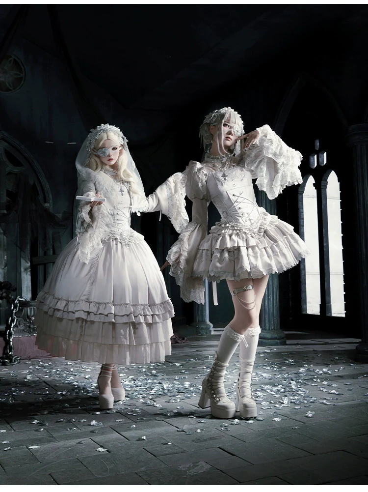 With PUJI - Letter and Poetry · Humanoid Robot - Silver Gothic Lolita Mermaid Skirt Set - Image 31