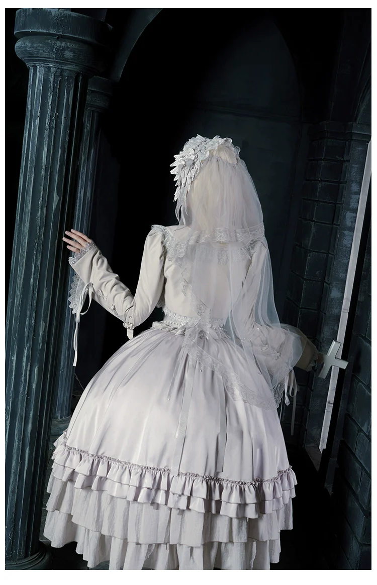 With PUJI - Letter and Poetry · Humanoid Robot - Silver Gothic Lolita Mermaid Skirt Set - Image 49