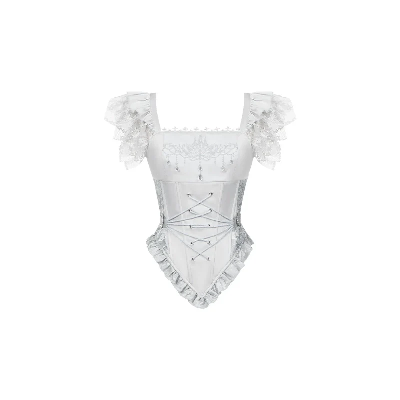 With PUJI - Letter and Poetry · Humanoid Robot - Silver Gothic Lolita Mermaid Skirt Set - Image 65