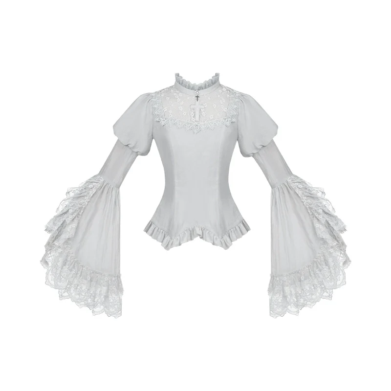 With PUJI - Letter and Poetry · Humanoid Robot - Silver Gothic Lolita Mermaid Skirt Set - Image 66