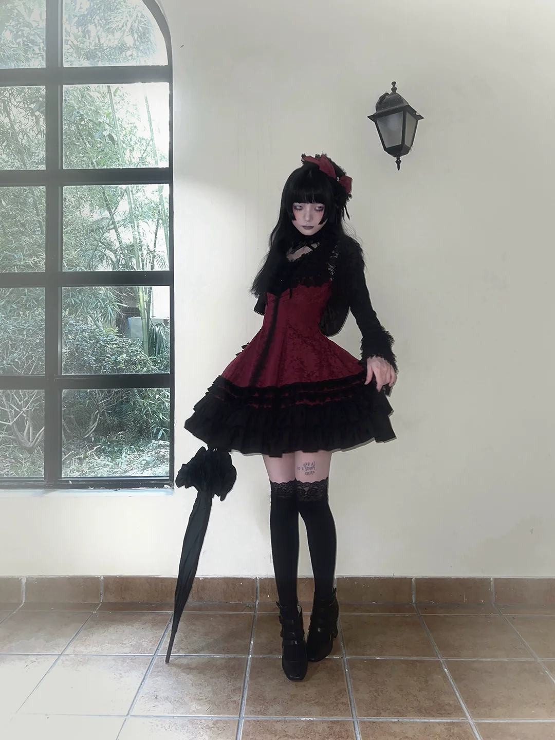 Six-Panel Gothic Lolita JSK Dress, Tiered Ruffles - Image 16