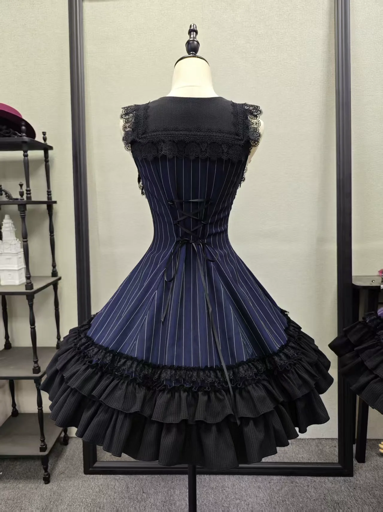 Six-Panel Gothic Lolita JSK Dress, Tiered Ruffles - Image 21
