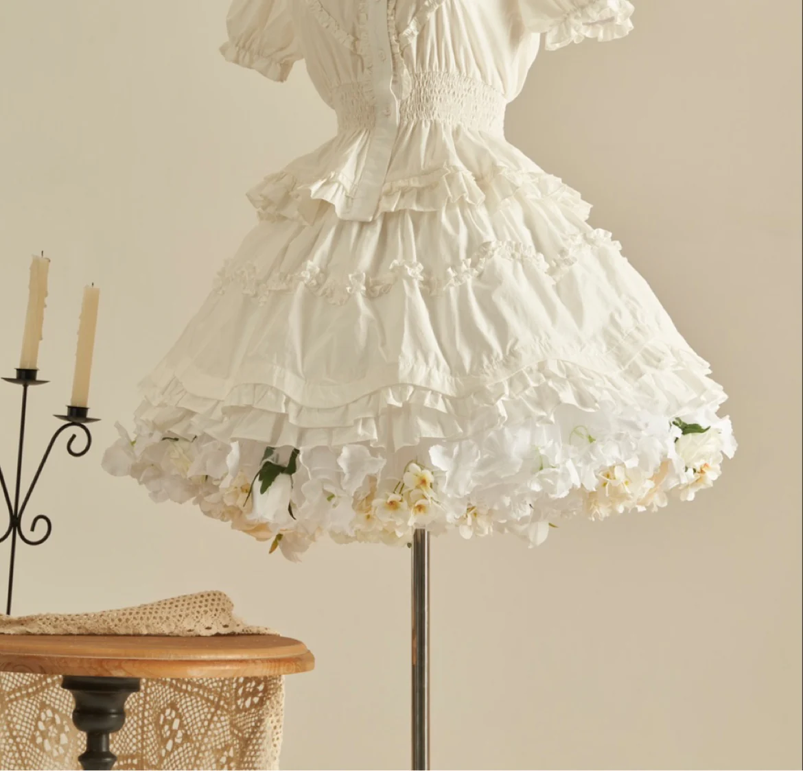 Floral Lolita Petticoat with Detachable Trim - Image 15