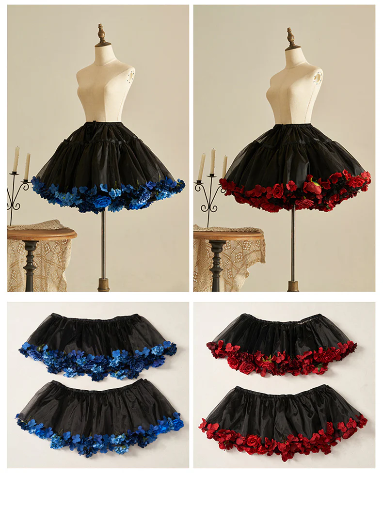 Floral Lolita Petticoat with Detachable Trim - Image 20