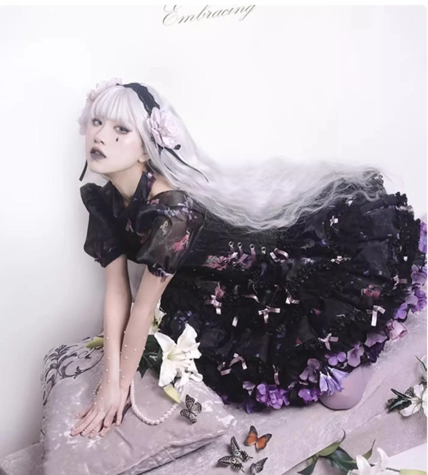 Floral Lolita Petticoat with Detachable Trim - Image 4