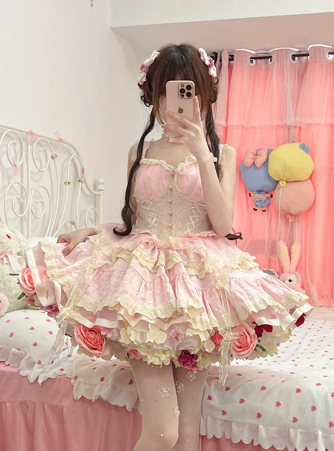 Floral Lolita Petticoat with Detachable Trim - Image 5