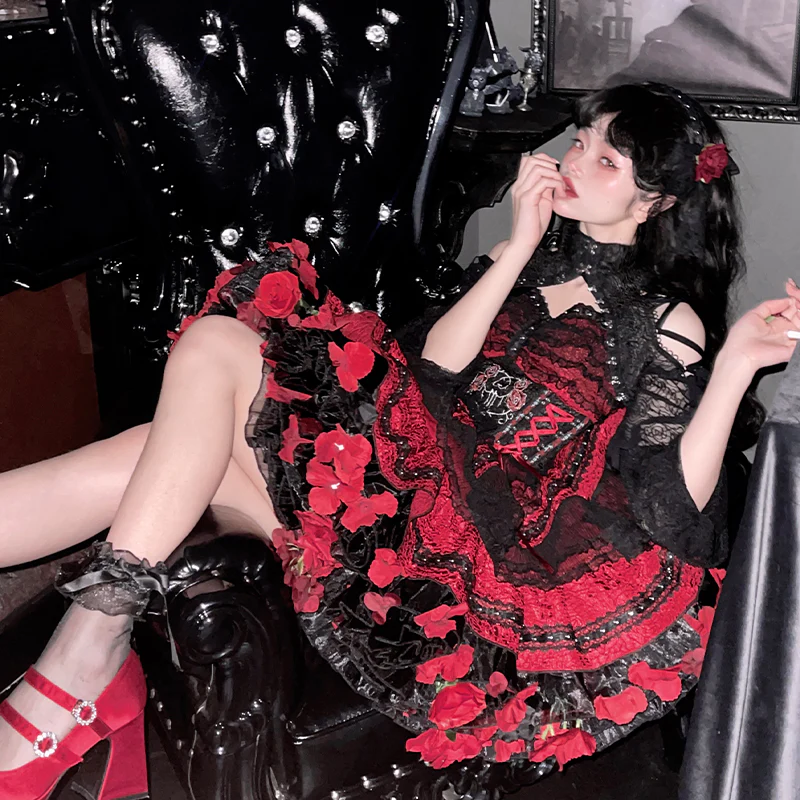 Floral Lolita Petticoat with Detachable Trim - Image 9