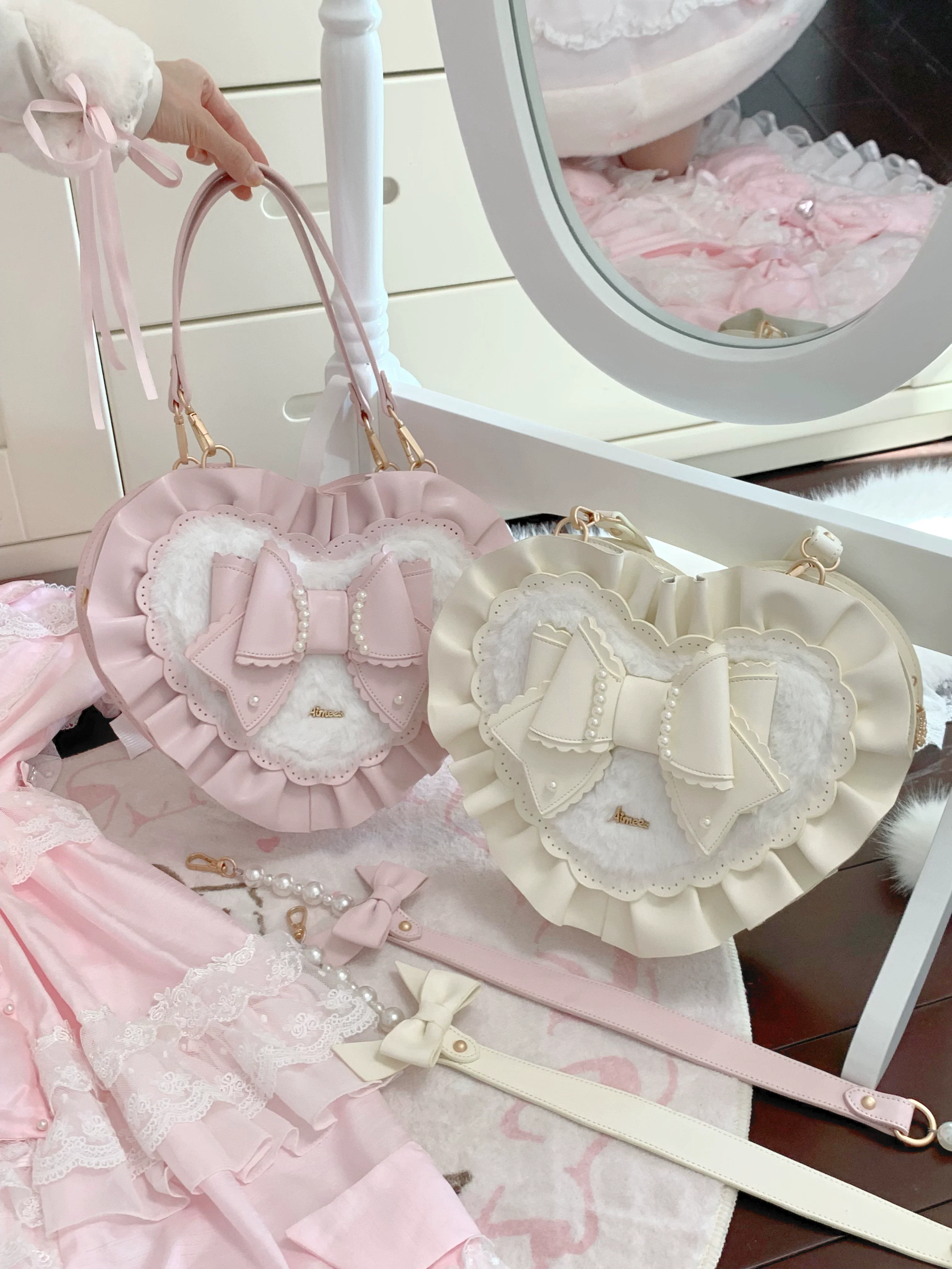 Small Gift Box - Sweet Lolita Heart Handbag, Bow Accent - Image 30