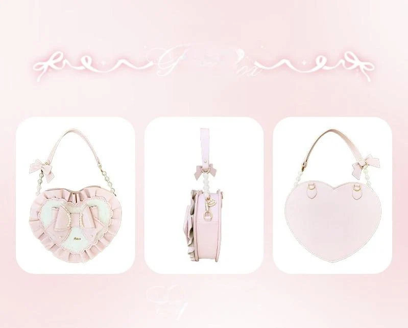 Small Gift Box - Sweet Lolita Heart Handbag, Bow Accent - Image 6