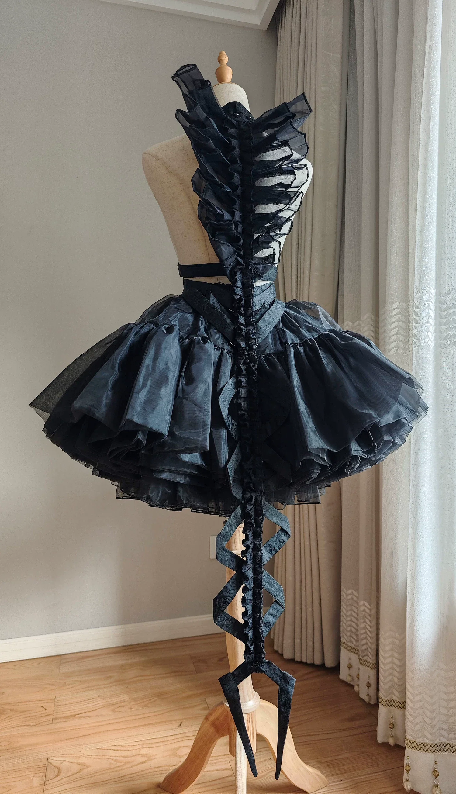 Jormungand - Snake Skeleton Inspired Back Accessory, Detachable Bows