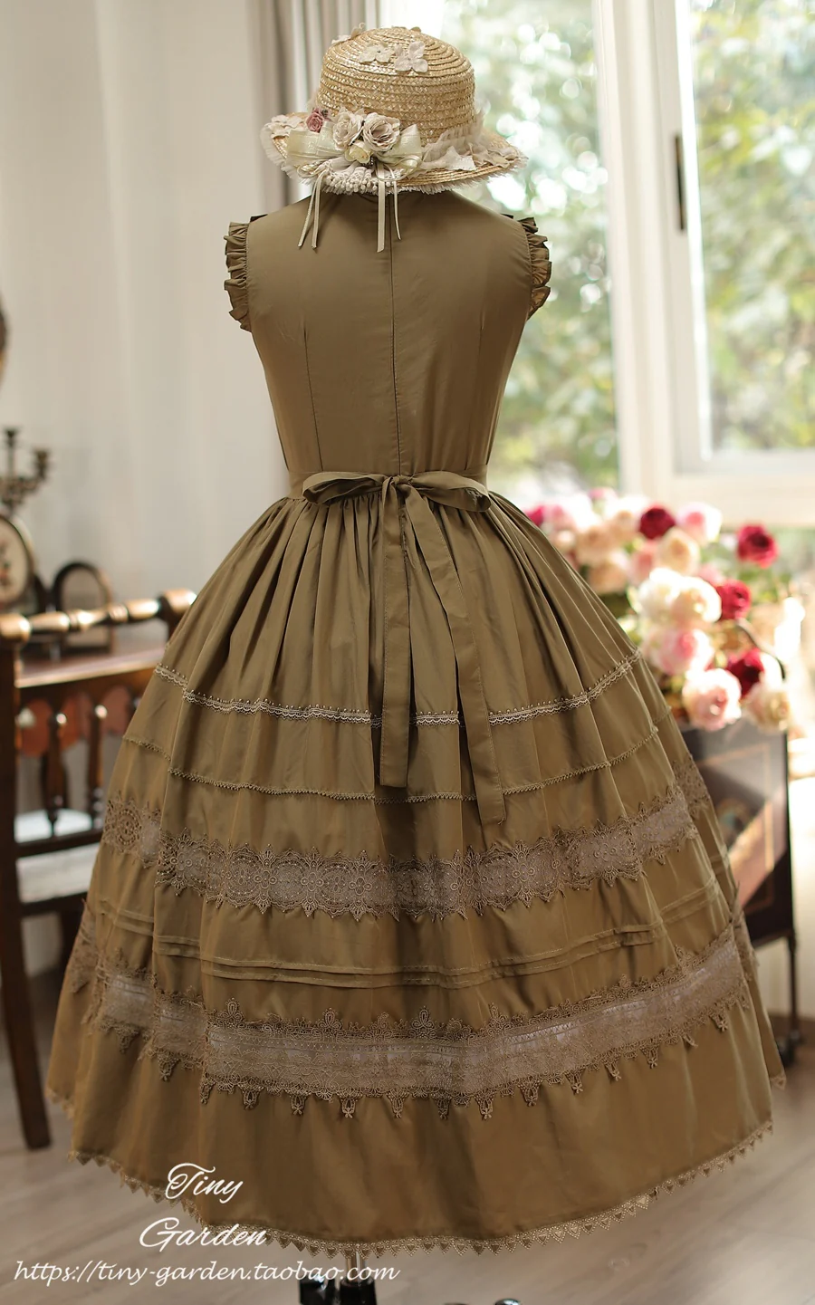 Spring Whisper - Solid Color Classic Lolita JSK Dress with Tulle Apron - Image 13