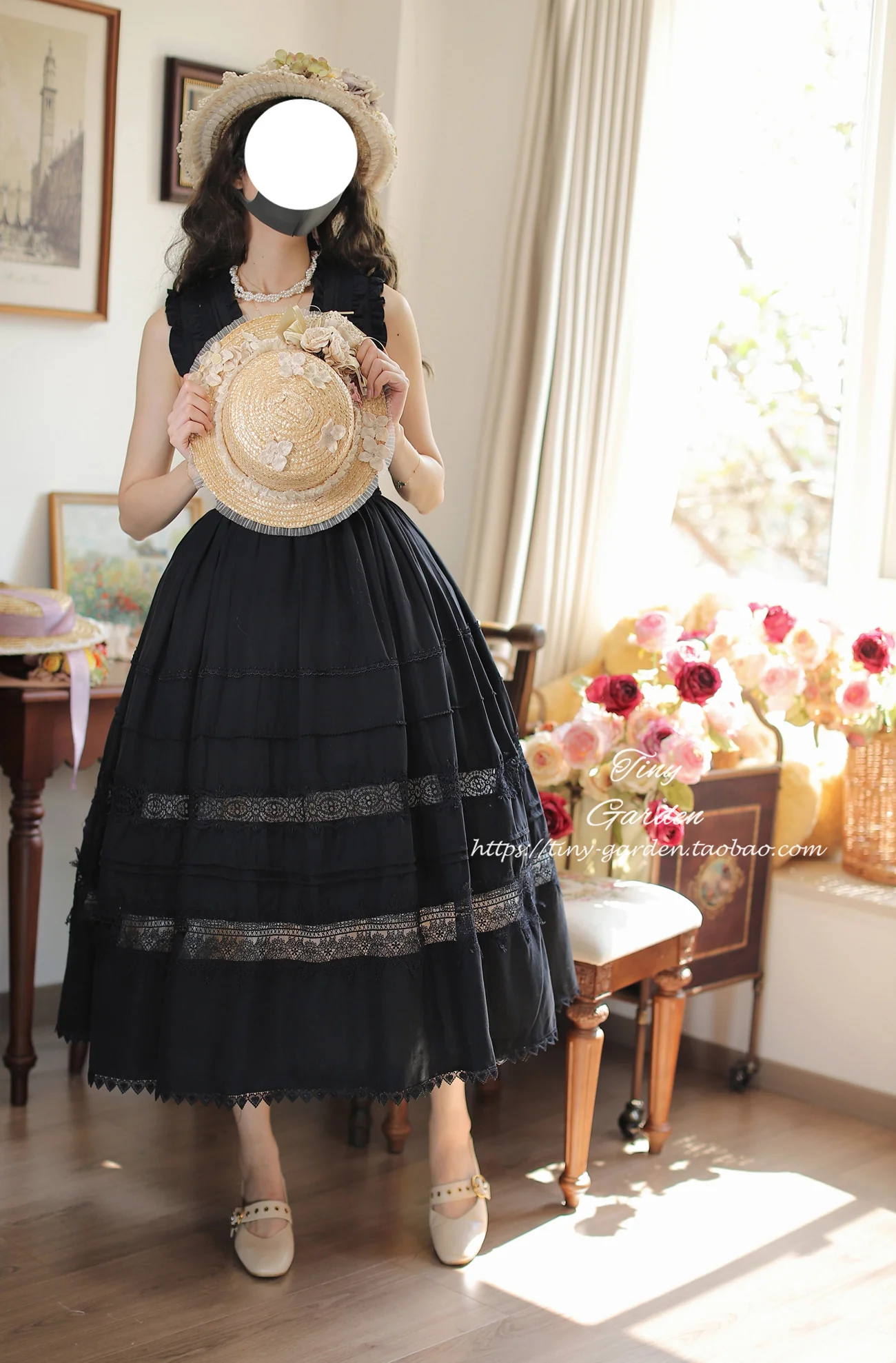 Spring Whisper - Solid Color Classic Lolita JSK Dress with Tulle Apron - Image 20