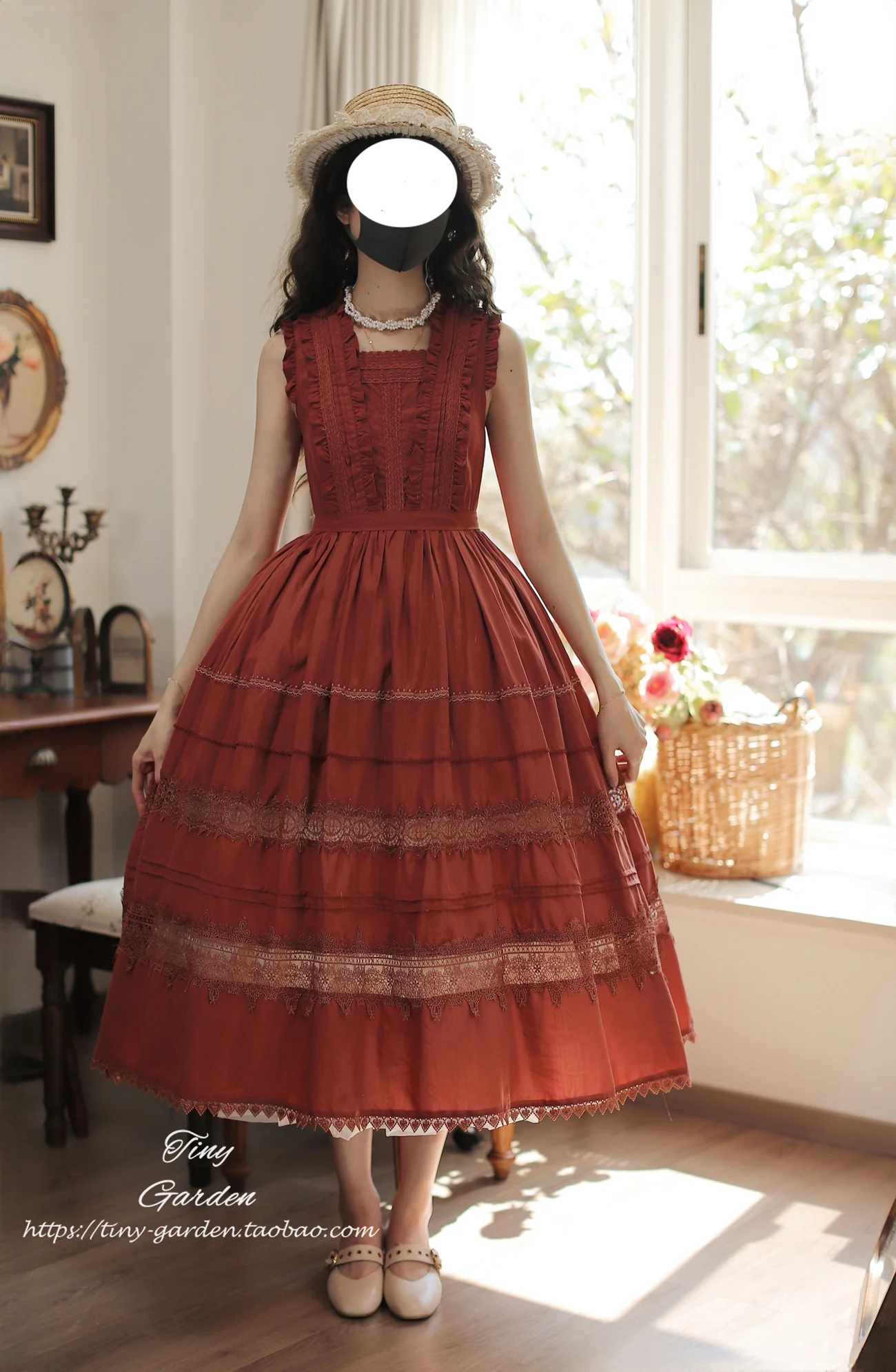 Spring Whisper - Solid Color Classic Lolita JSK Dress with Tulle Apron - Image 24