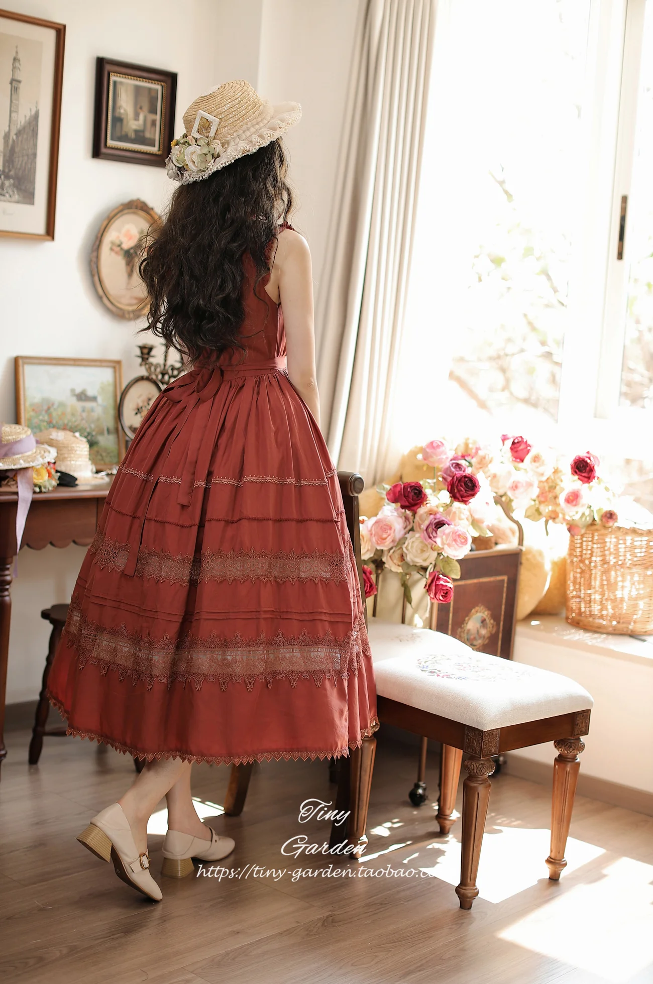 Spring Whisper - Solid Color Classic Lolita JSK Dress with Tulle Apron - Image 26
