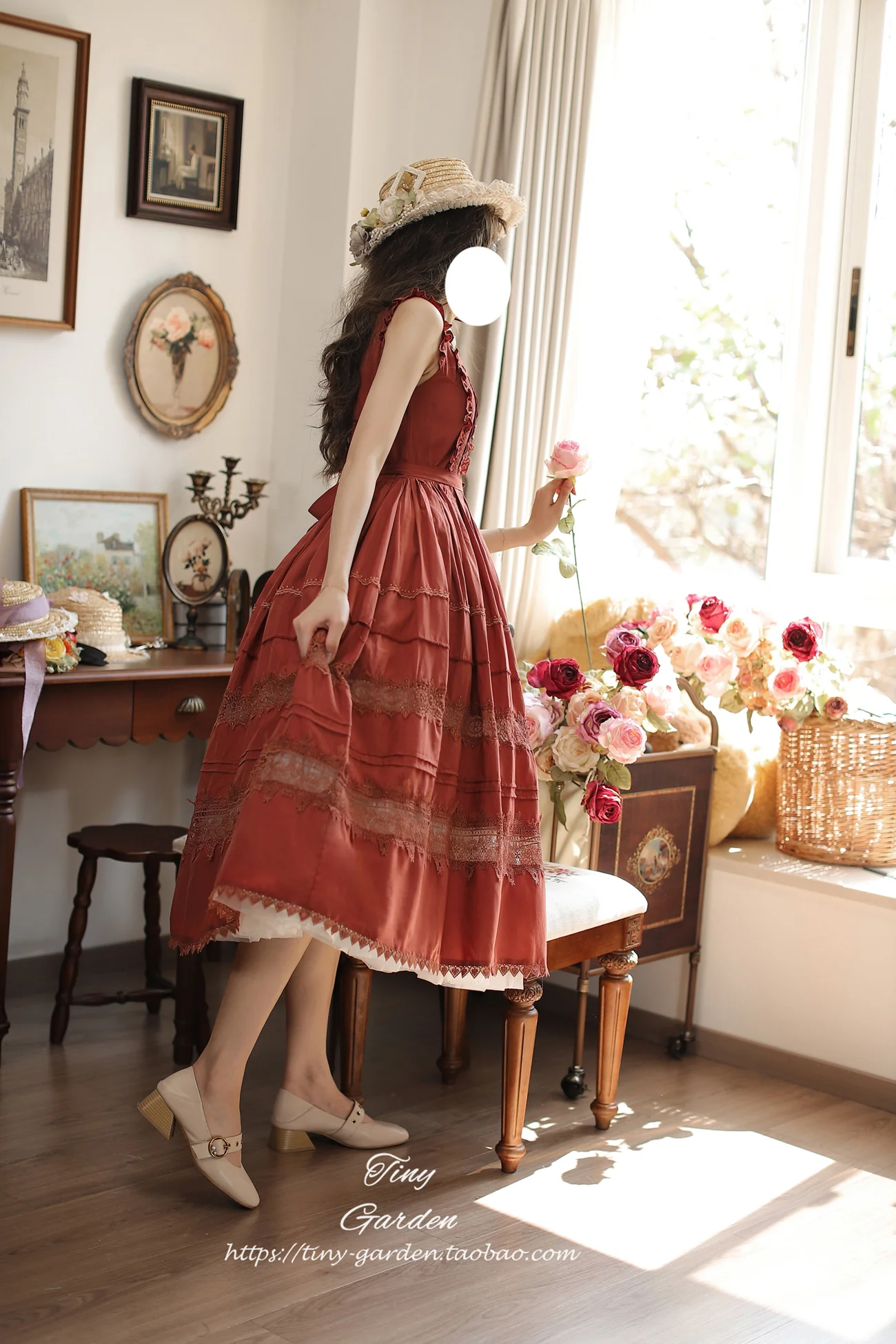 Spring Whisper - Solid Color Classic Lolita JSK Dress with Tulle Apron - Image 27