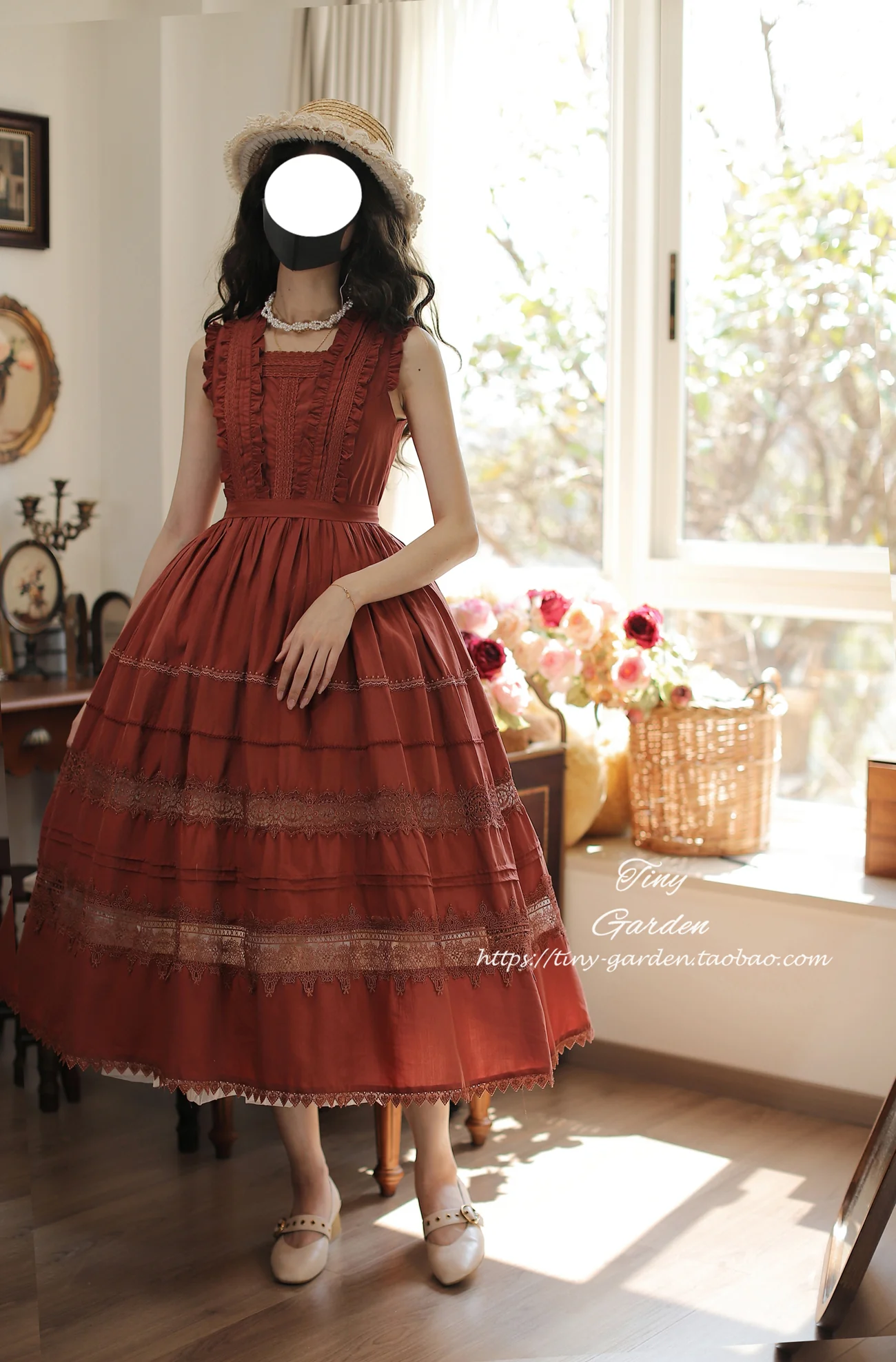 Spring Whisper - Solid Color Classic Lolita JSK Dress with Tulle Apron - Image 28