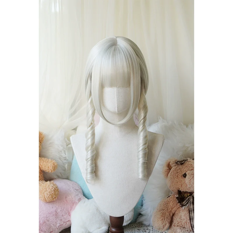 Imperial Tea - Solid Lolita Bob Wig With Detachable Curl Ponytail - Image 10