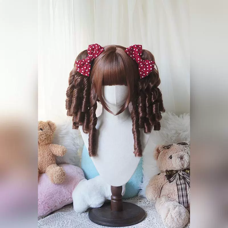 Imperial Tea - Solid Lolita Bob Wig With Detachable Curl Ponytail - Image 12