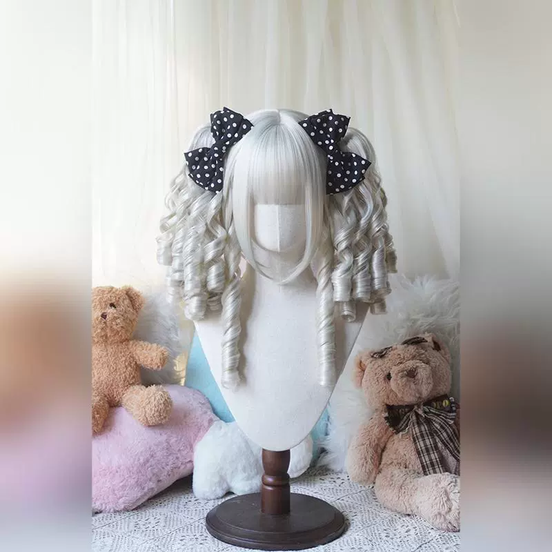 Imperial Tea - Solid Lolita Bob Wig With Detachable Curl Ponytail - Image 13