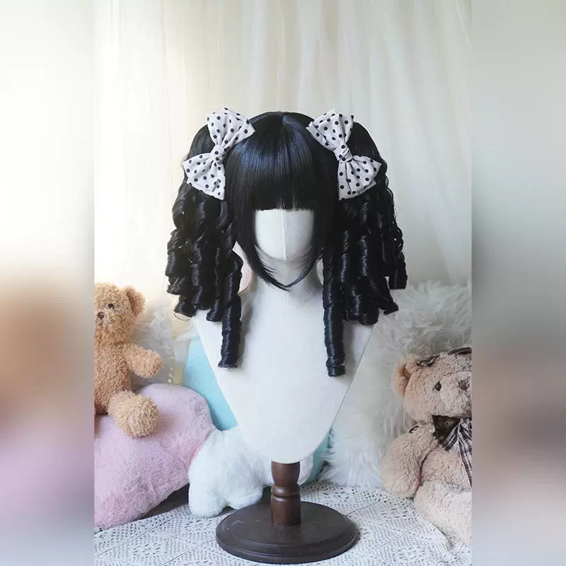 Imperial Tea - Solid Lolita Bob Wig With Detachable Curl Ponytail - Image 14