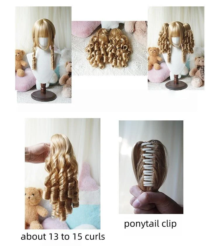Imperial Tea - Solid Lolita Bob Wig With Detachable Curl Ponytail - Image 7
